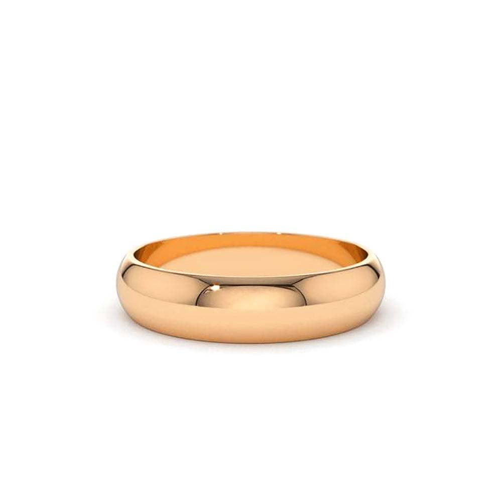 Classic Dome 4MM Unisex Wedding Ring in 14K Gold — view 5