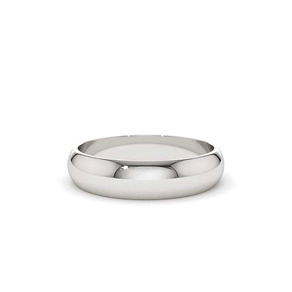 Classic Dome 4MM Unisex Wedding Ring in 14K Gold — view 4