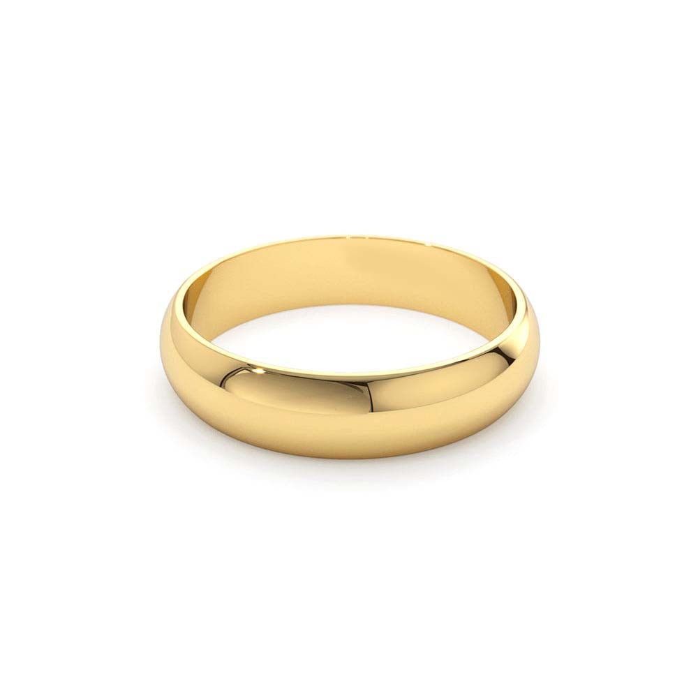 Classic Dome 4MM Unisex Wedding Ring in 14K Gold — view 3
