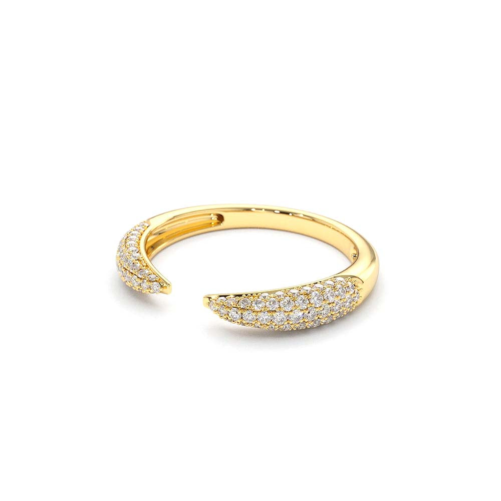 Diamond Claw Ring in 14K Gold — view 2
