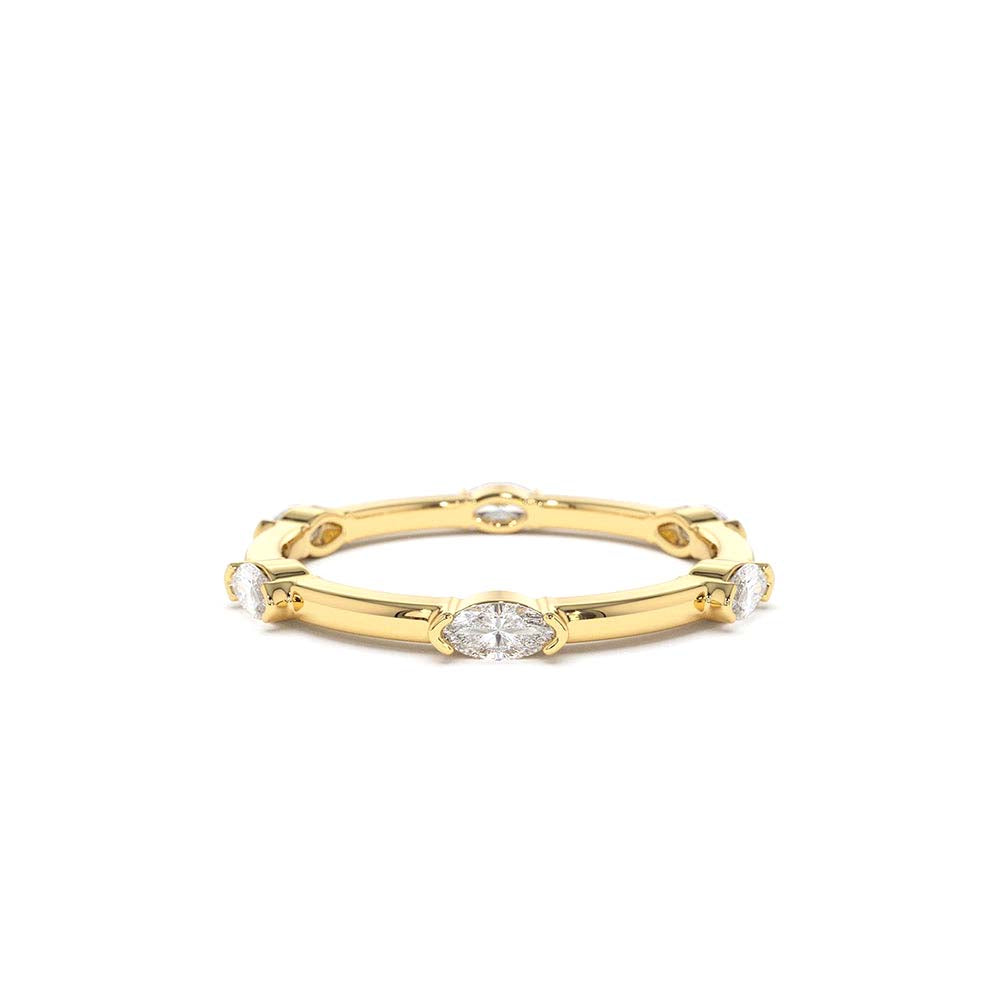 Stackable Marquise Diamond Eternity Ring in 14K Gold — view 1