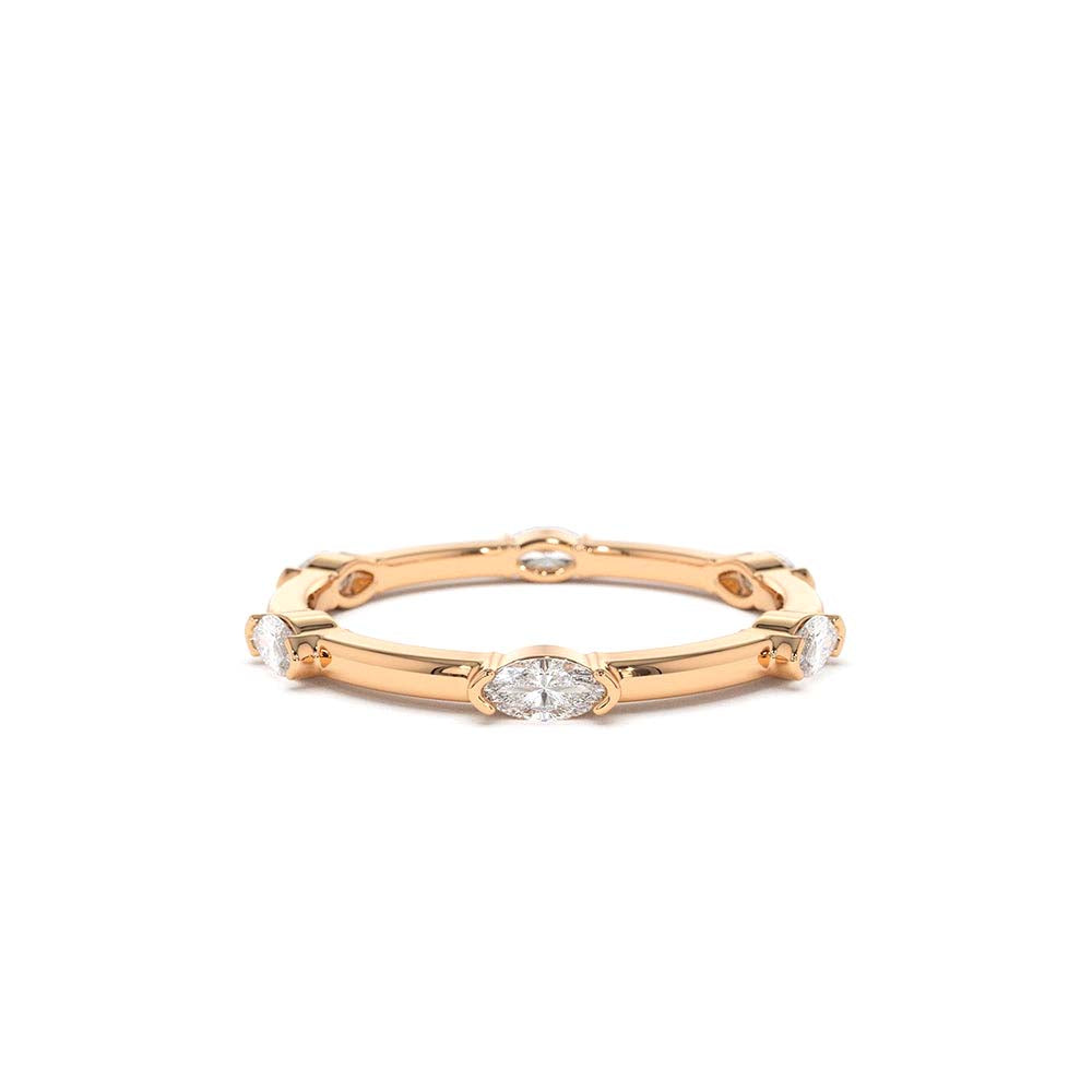 Stackable Marquise Diamond Eternity Ring in 14K Gold — view 4