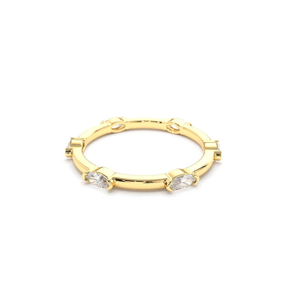 Stackable Marquise Diamond Eternity Ring in 14K Gold — view 2