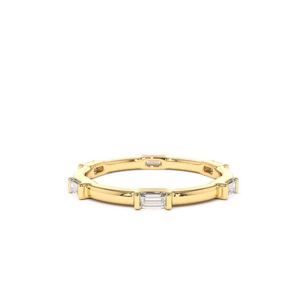 Stackable Baguette Diamond Eternity Ring in 14K Gold — view 1