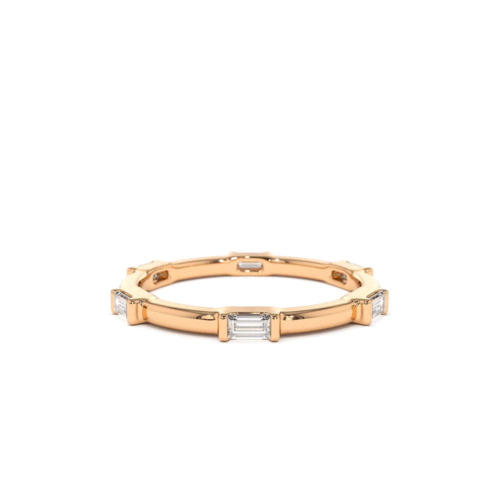 Stackable Baguette Diamond Eternity Ring in 14K Gold — view 4