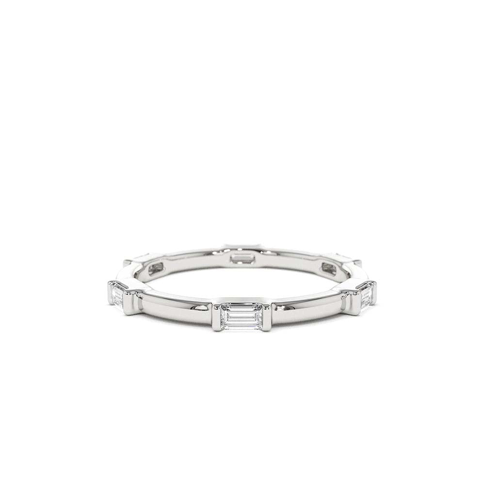 Stackable Baguette Diamond Eternity Ring in 14K Gold — view 3