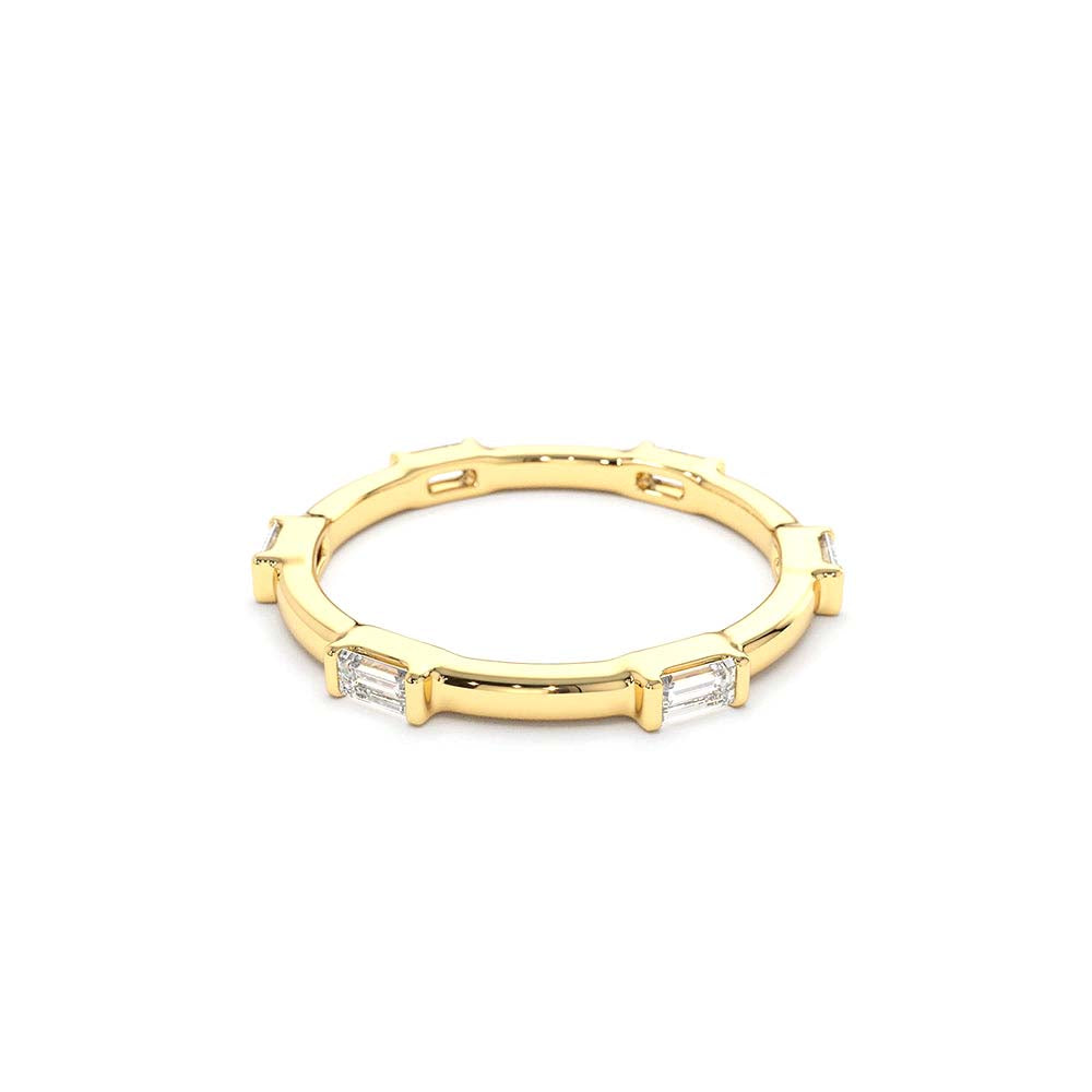Stackable Baguette Diamond Eternity Ring in 14K Gold — view 2