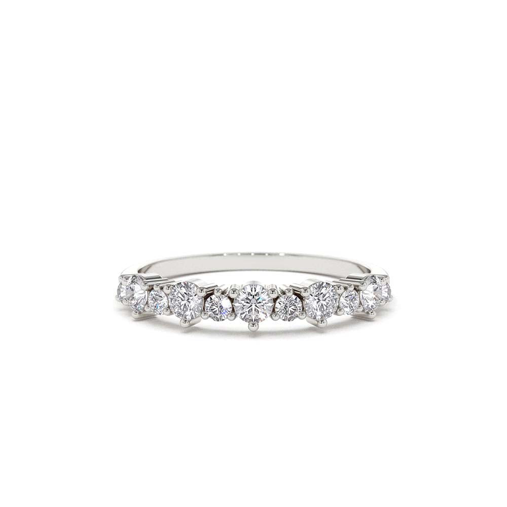 Round Diamond Unique Wedding Ring in 14K Gold — view 3