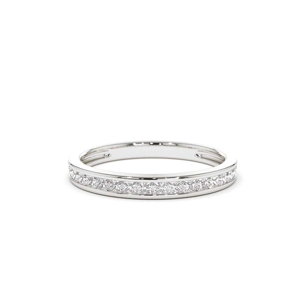 Channel Setting Princess Cut Half Eternity Diamond Ring in 14K Gold — view 3