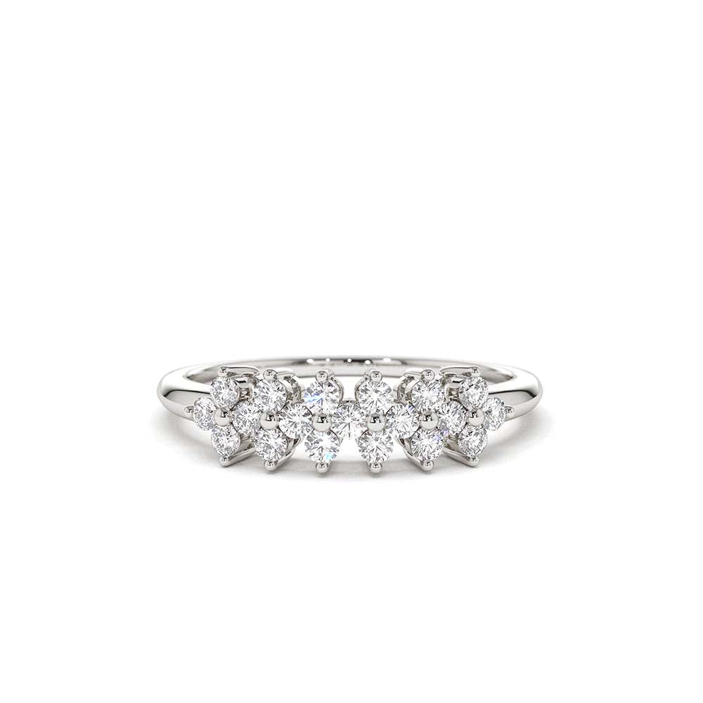 Diamond Cluster Anniversary Ring in 14K Gold — view 2