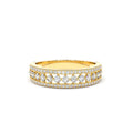 Triple Row Diamond Wedding Ring in 14K Gold — view 1