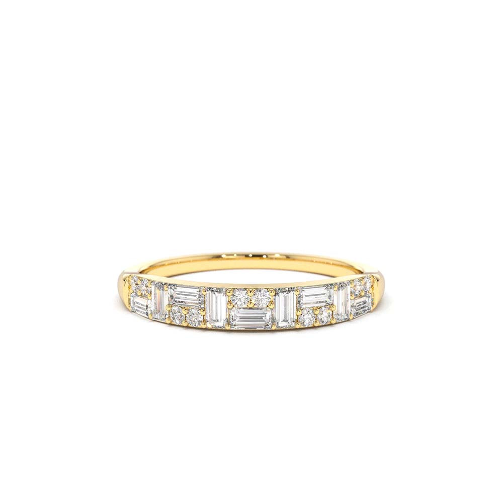 Baguette Diamond Stacking Ring in 14K Gold — view 1