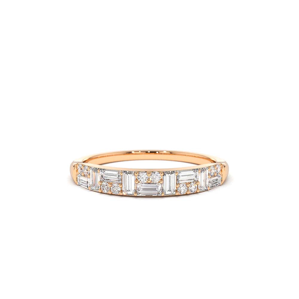Baguette Diamond Stacking Ring in 14K Gold — view 4