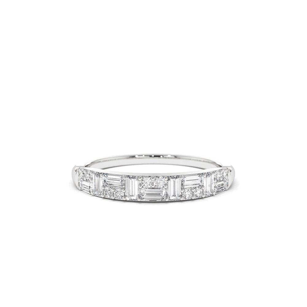 Baguette Diamond Stacking Ring in 14K Gold — view 3