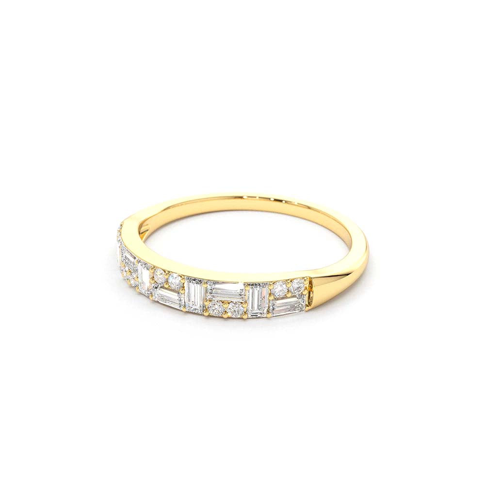 Baguette Diamond Stacking Ring in 14K Gold — view 2