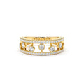 Double Row Pave Ring w/ Floating Diamonds in 14K Gold — view 1