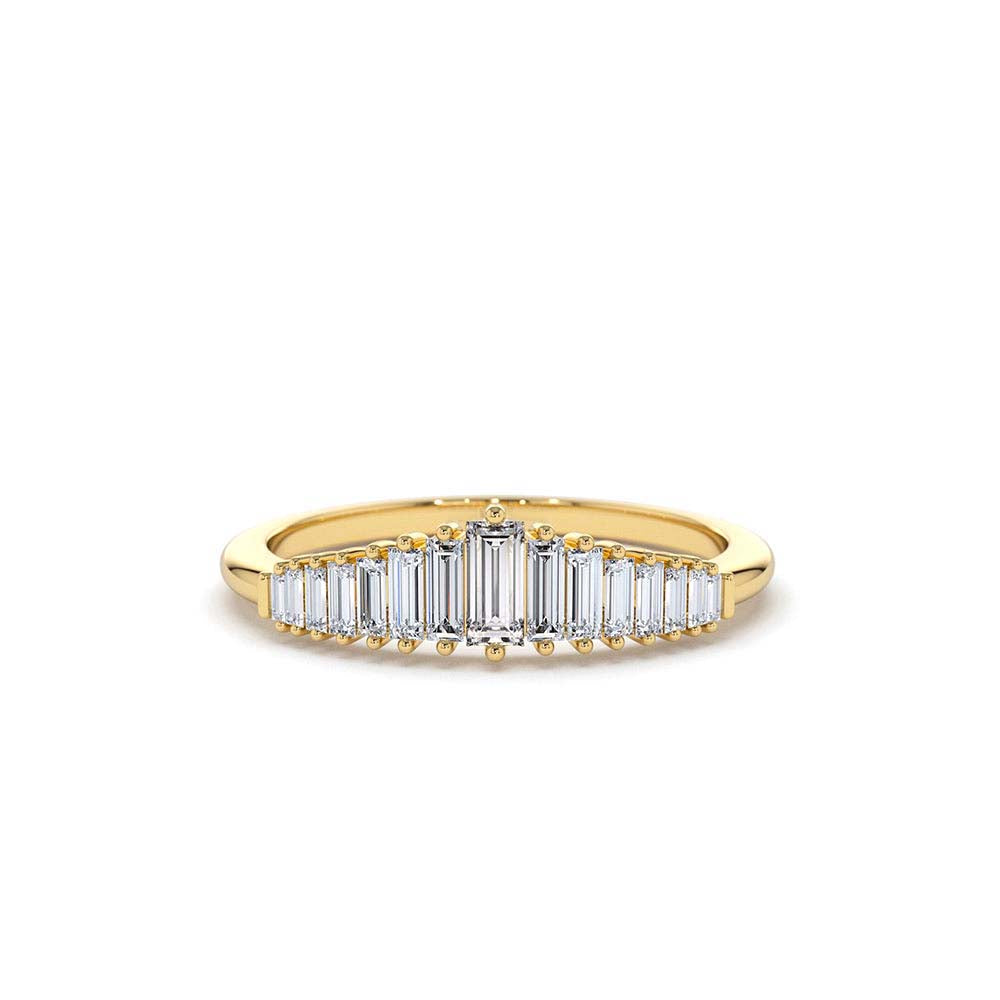 Baguette Diamond Tiara Ring in 14K Gold — view 1