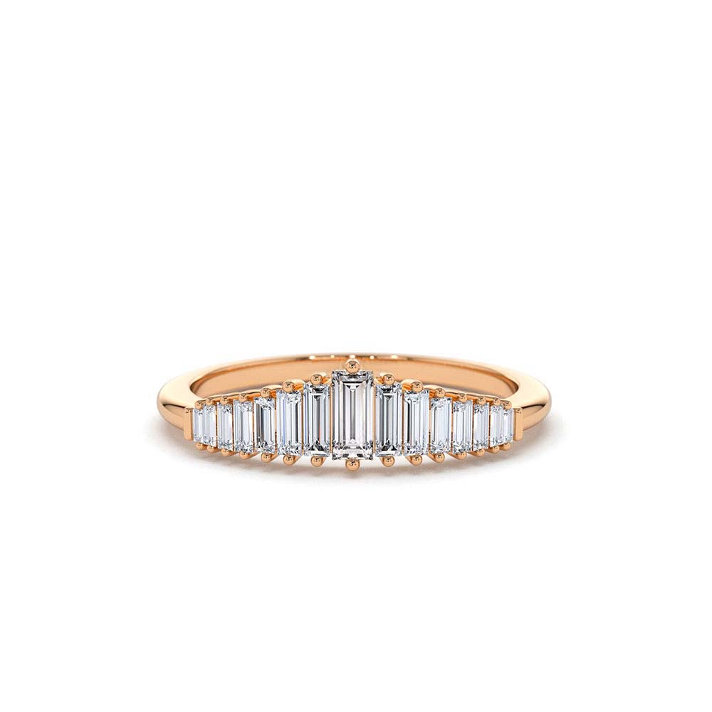 Baguette Diamond Tiara Ring in 14K Gold — view 4
