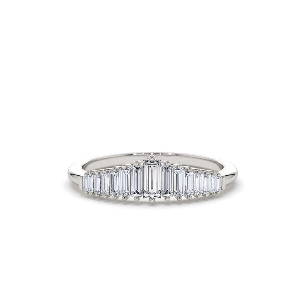 Baguette Diamond Tiara Ring in 14K Gold — view 3