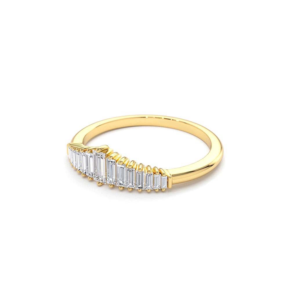 Baguette Diamond Tiara Ring in 14K Gold — view 2