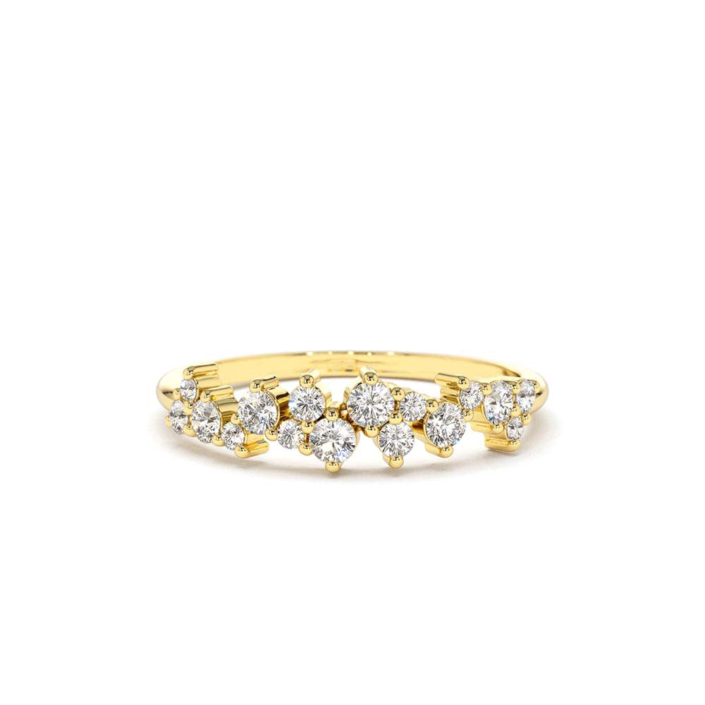 Diamond Statement Cluster Ring in 14K Gold — view 1