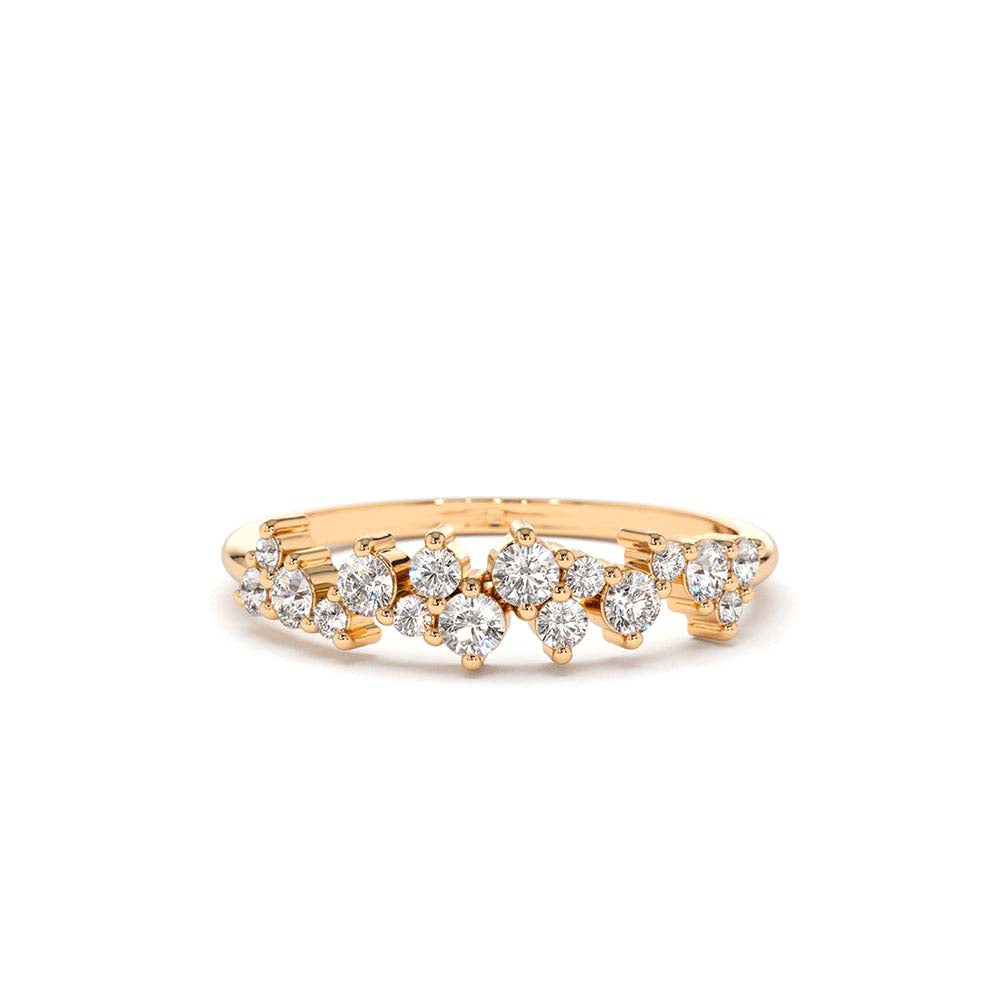 Diamond Statement Cluster Ring in 14K Gold — view 4