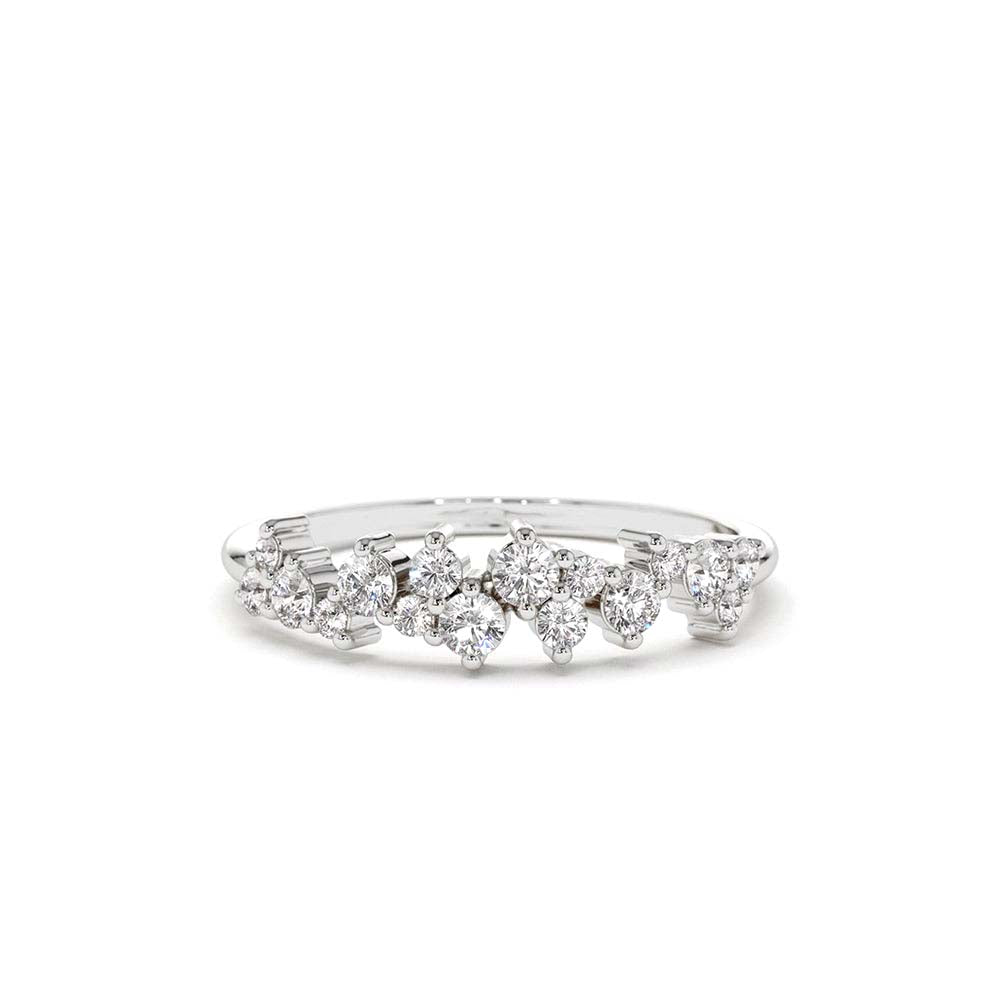 Diamond Statement Cluster Ring in 14K Gold — view 3
