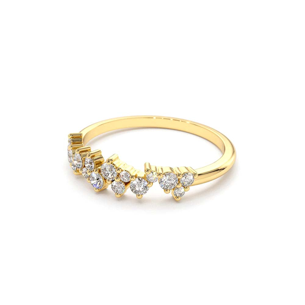 Diamond Statement Cluster Ring in 14K Gold — view 2