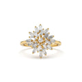 Ballerina Baguette Diamond Cluster Ring in 14K Gold — view 1