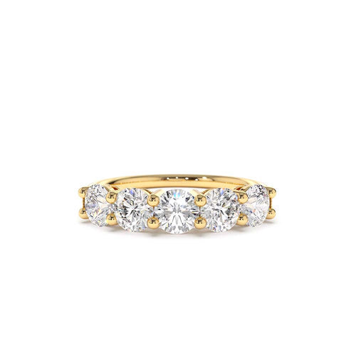Five Stone 1ctw Wire Basket Diamond Ring in 14K Gold — view 1