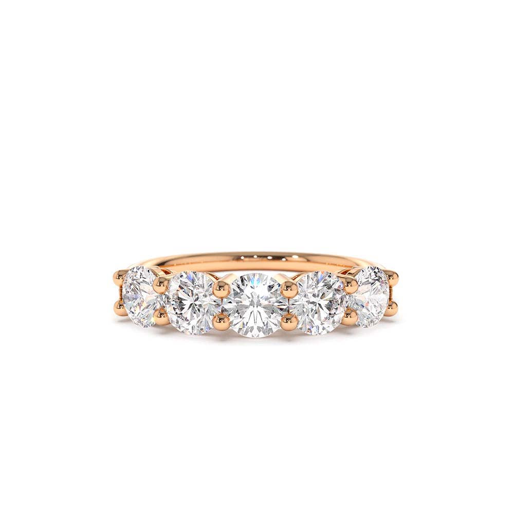 Five Stone 1ctw Wire Basket Diamond Ring in 14K Gold — view 5