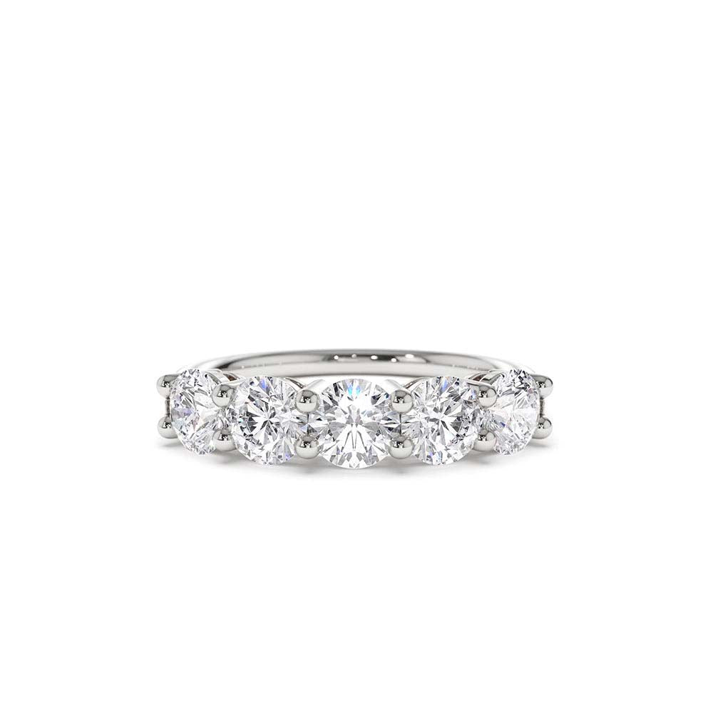 Five Stone 1ctw Wire Basket Diamond Ring in 14K Gold — view 4