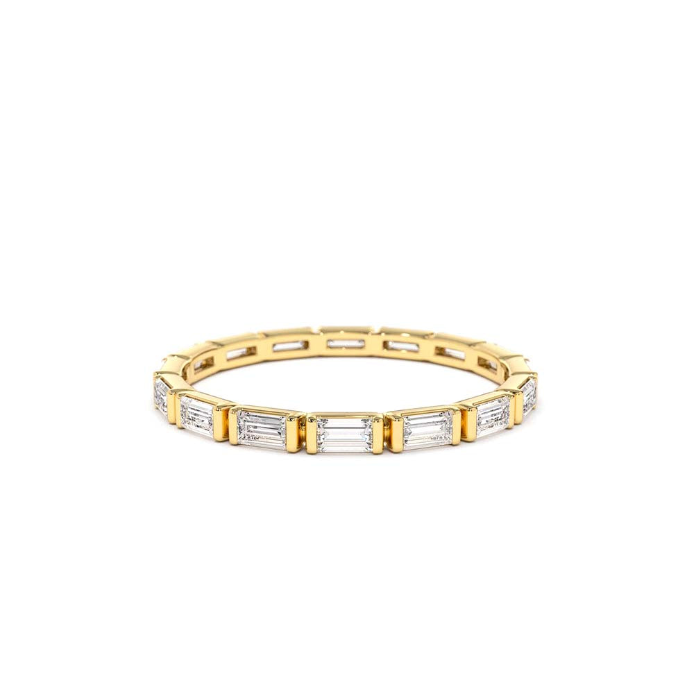 Bar Setting Baguette Diamond Eternity Ring in 14K Gold — view 1