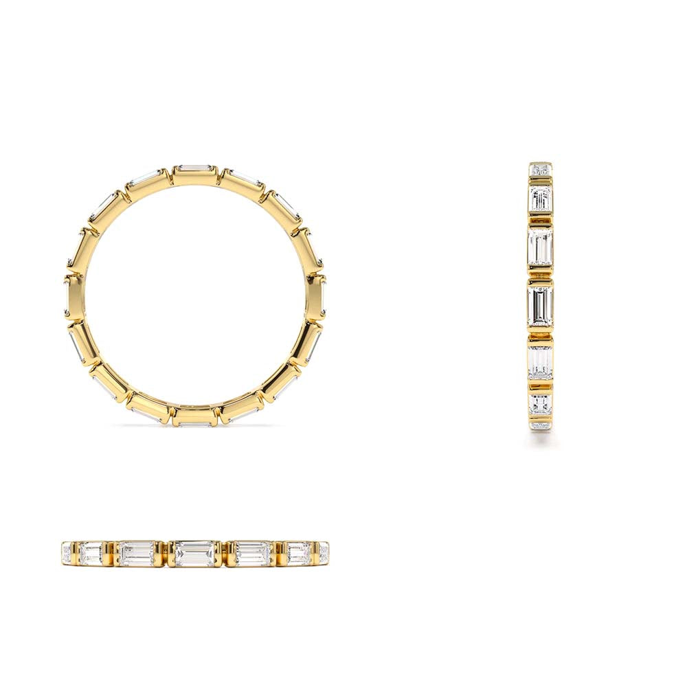 Bar Setting Baguette Diamond Eternity Ring in 14K Gold — view 3