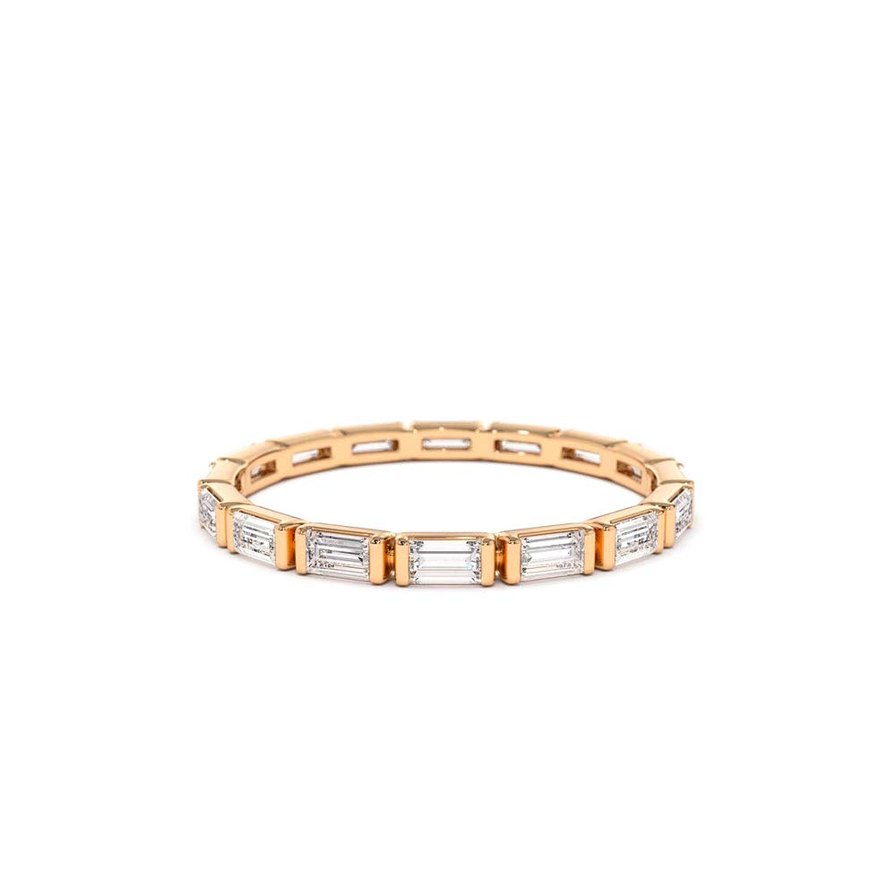 Bar Setting Baguette Diamond Eternity Ring in 14K Gold — view 6