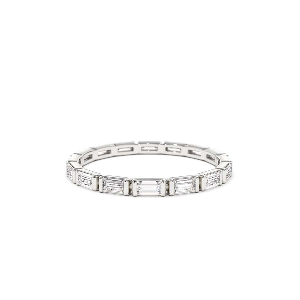 Bar Setting Baguette Diamond Eternity Ring in 14K Gold — view 5