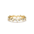 Baguette and Round Diamond Full Eternity Ring in 14K Gold — view 1