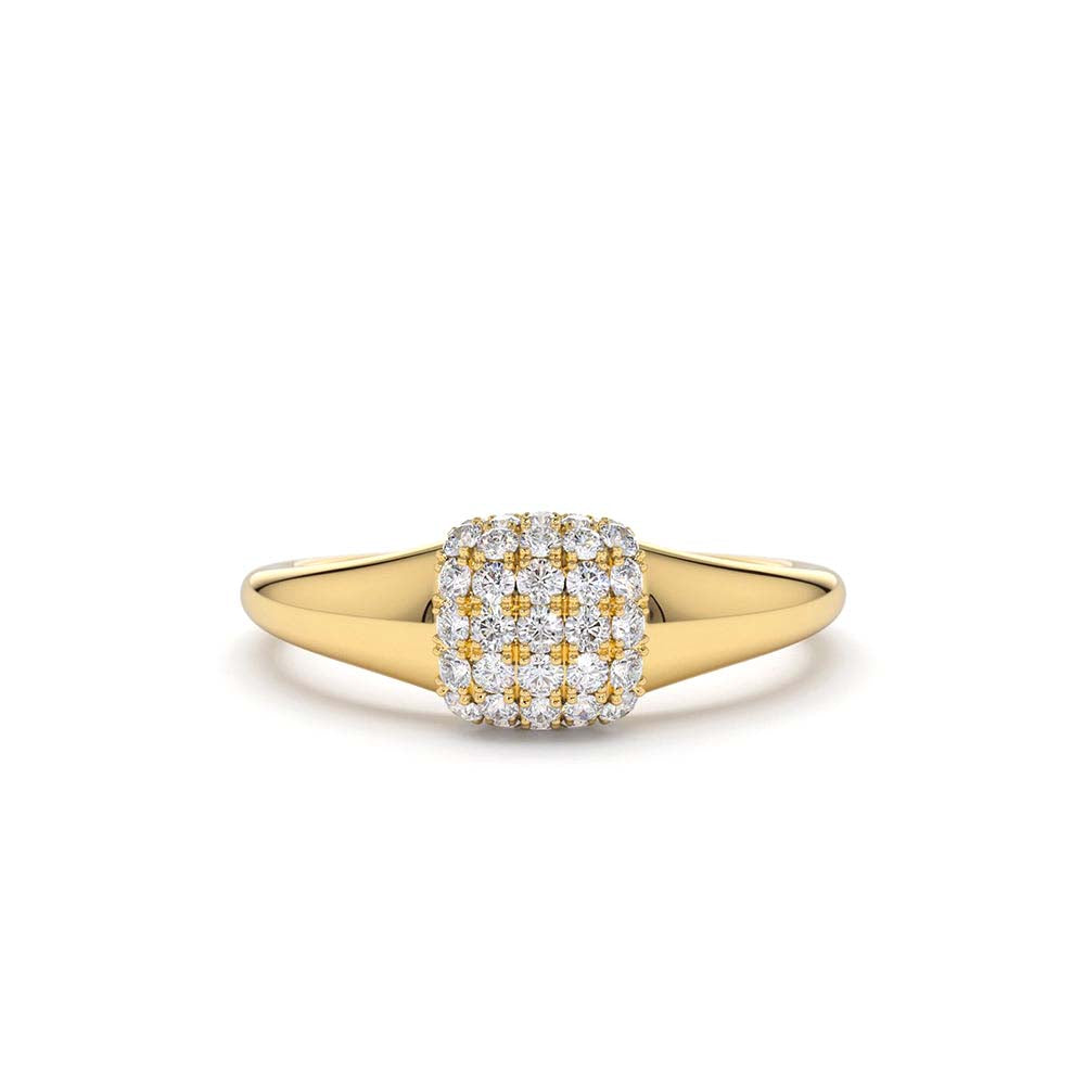 Pave Diamond Pinky Ring in 14K Gold — view 1