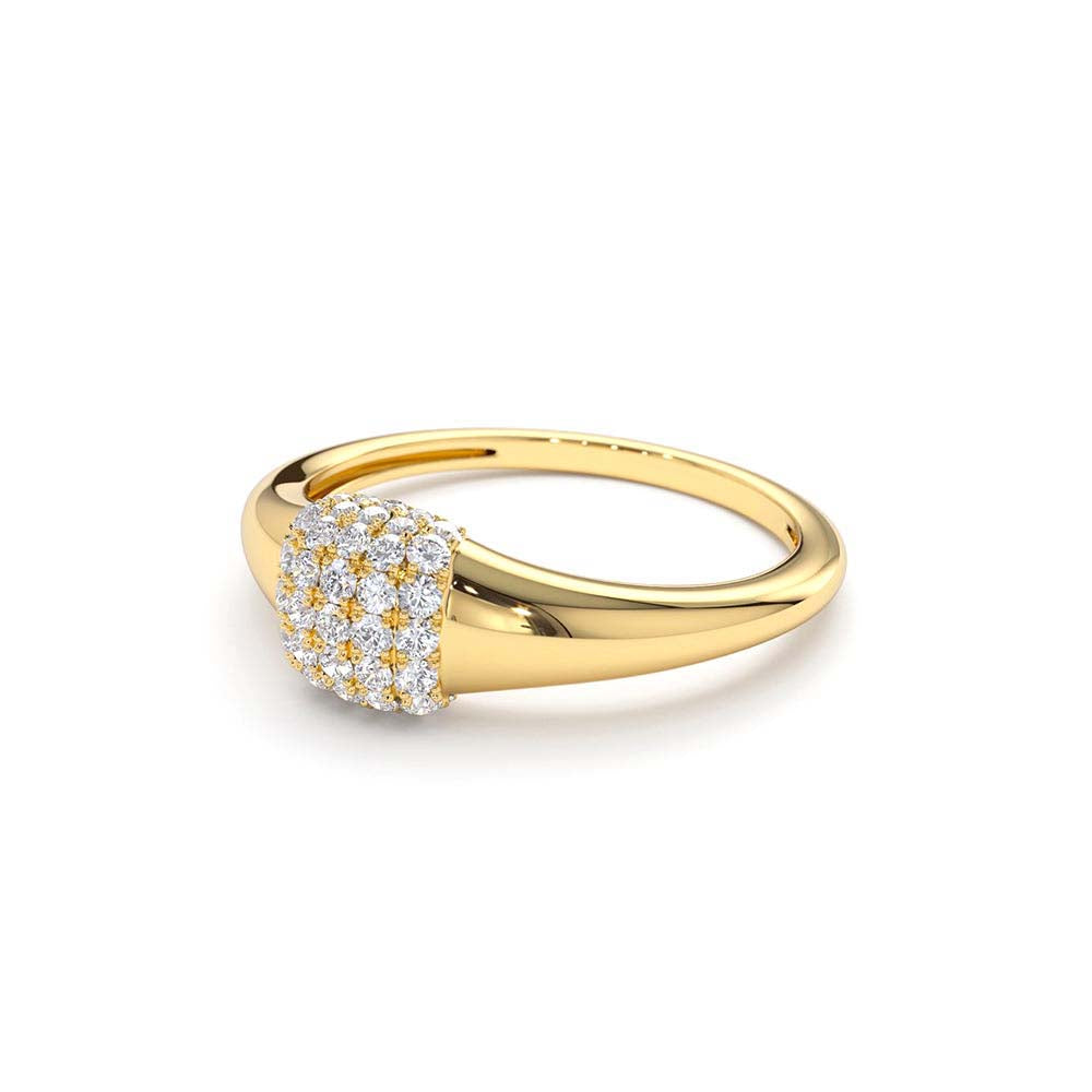 Pave Diamond Pinky Ring in 14K Gold — view 2