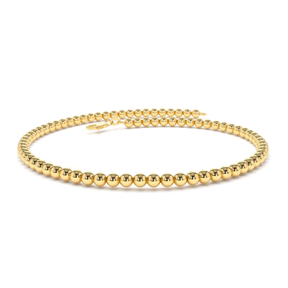 2.5MM Beaded Bracelet in 14K Gold — view 1