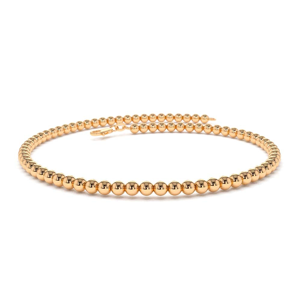 2.5MM Beaded Bracelet in 14K Gold — view 5