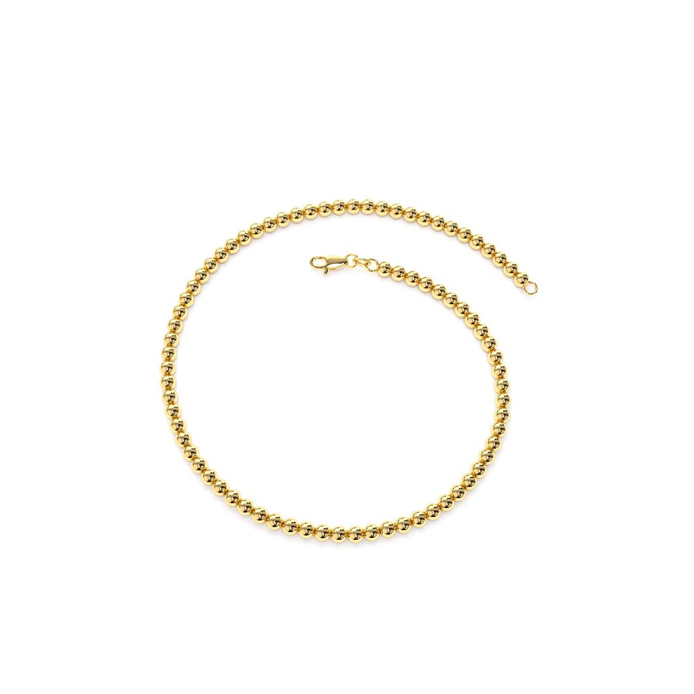 2.5MM Beaded Bracelet in 14K Gold — view 2