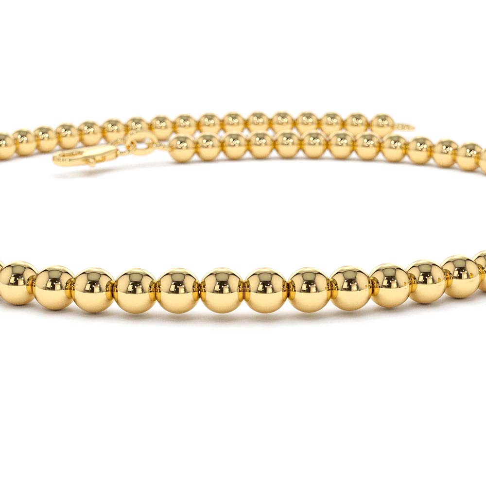 2.5MM Beaded Bracelet in 14K Gold — view 3
