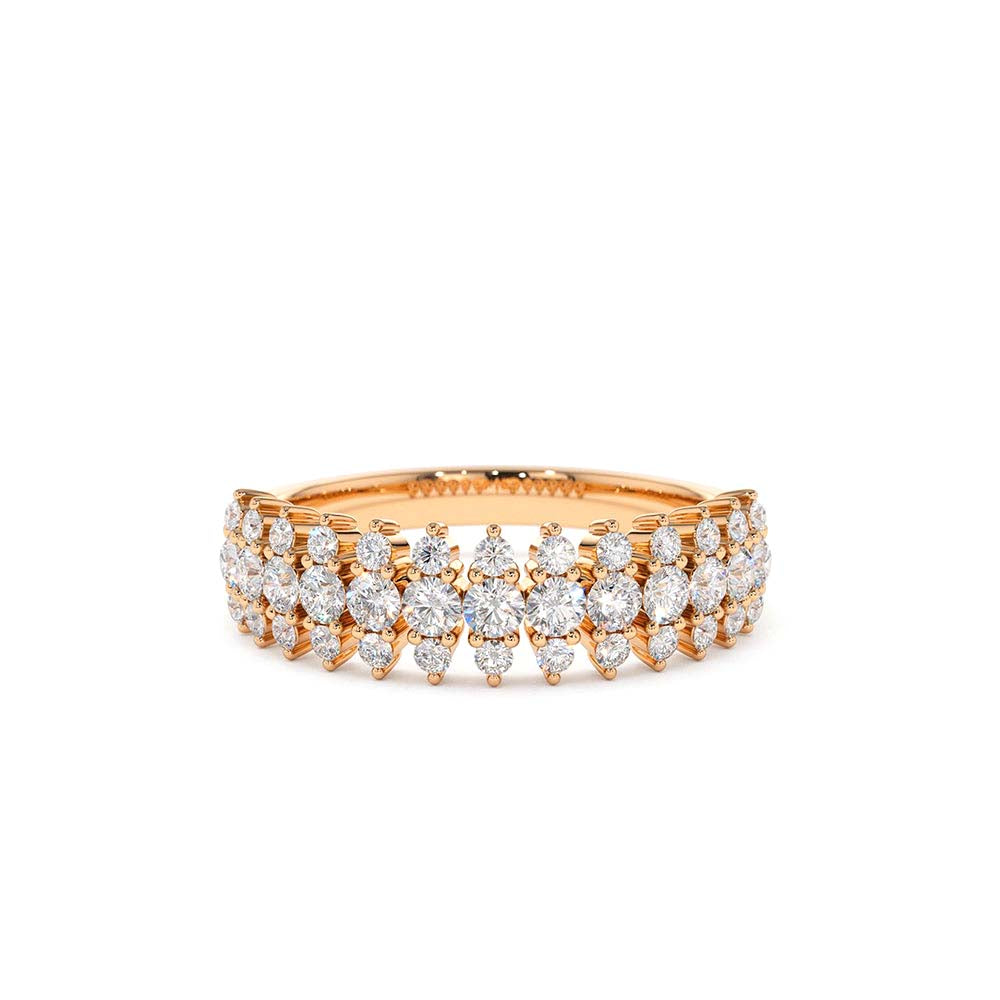 Half Eternity Round Diamond Spike Ring in 14K Gold — view 4