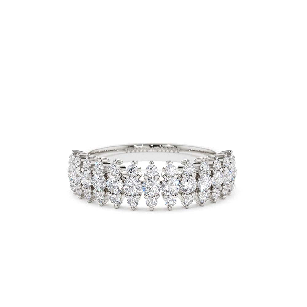 Half Eternity Round Diamond Spike Ring in 14K Gold — view 3