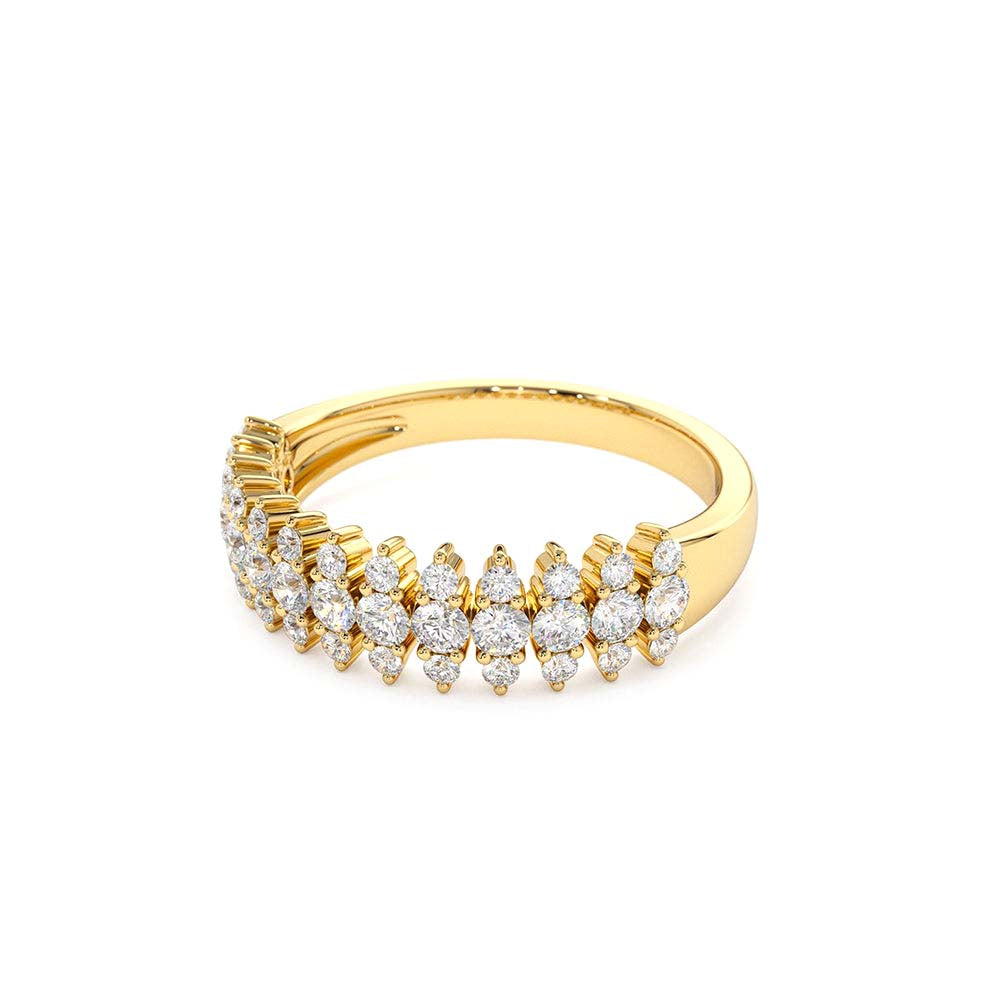 Half Eternity Round Diamond Spike Ring in 14K Gold — view 2
