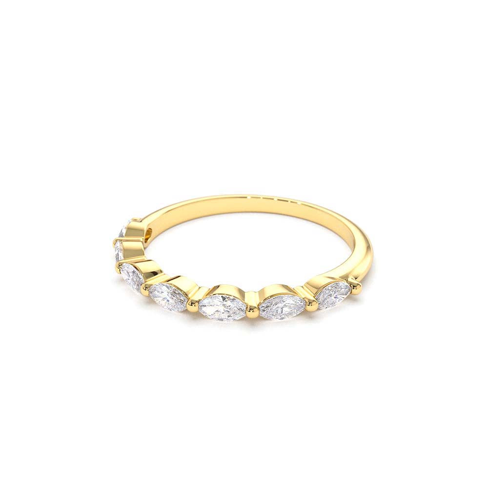 Marquise Cut Diamond Anniversary Band in 14K Gold — view 2