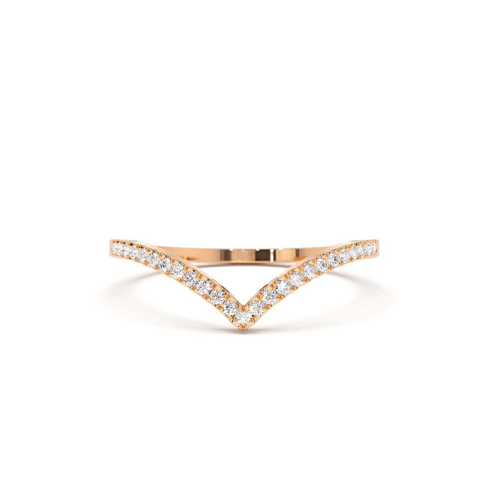 Diamond Chevron Ring in 14K Gold — view 4