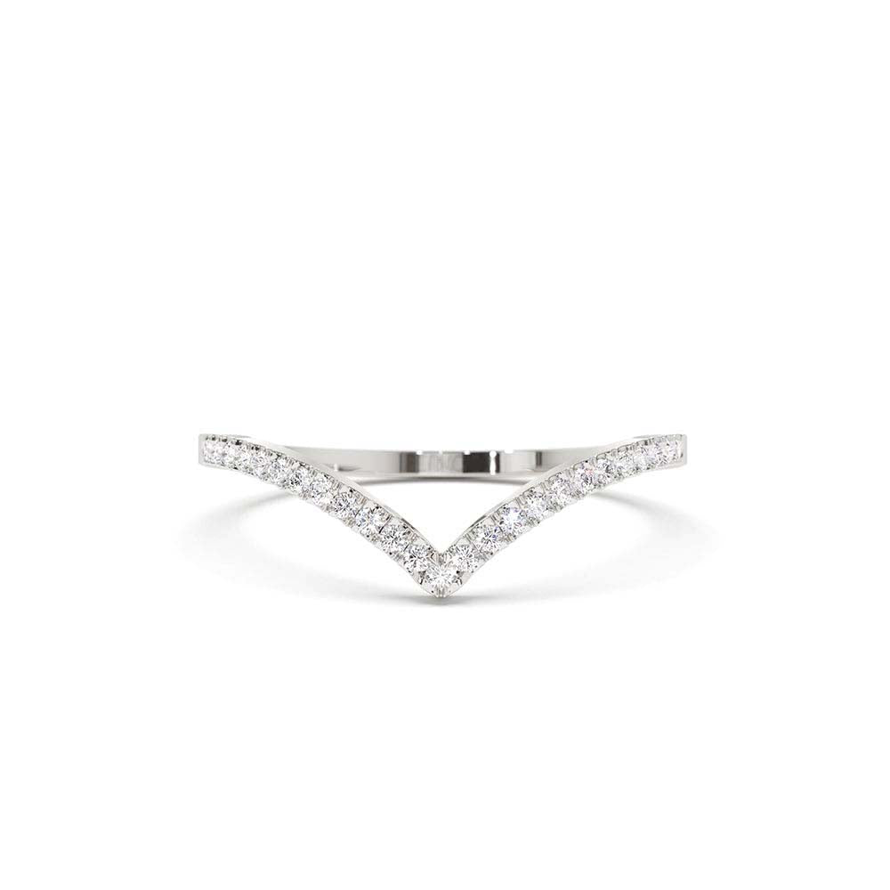 Diamond Chevron Ring in 14K Gold — view 3