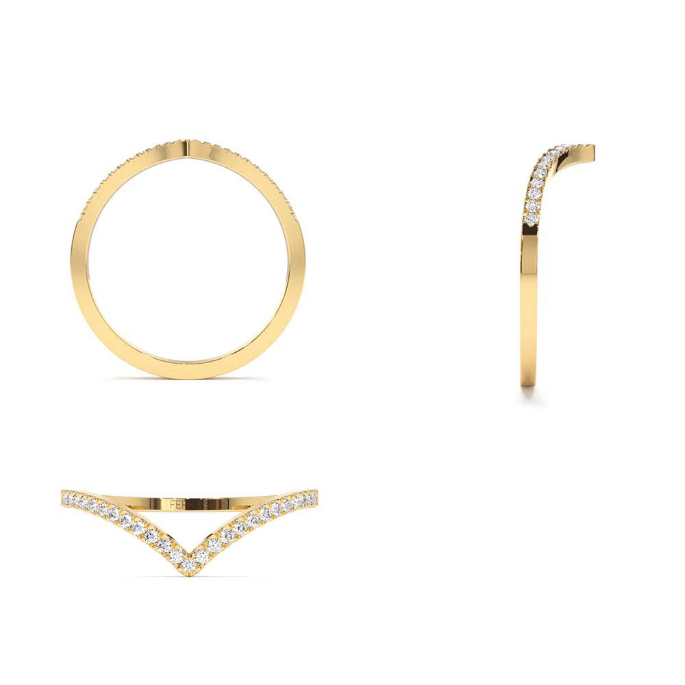 Diamond Chevron Ring in 14K Gold — view 2